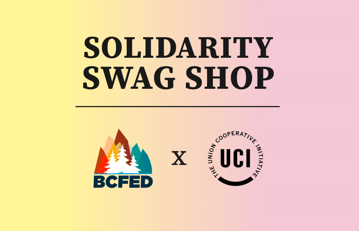 Solidarity Swag Shop at the 2024 BCFED Convention